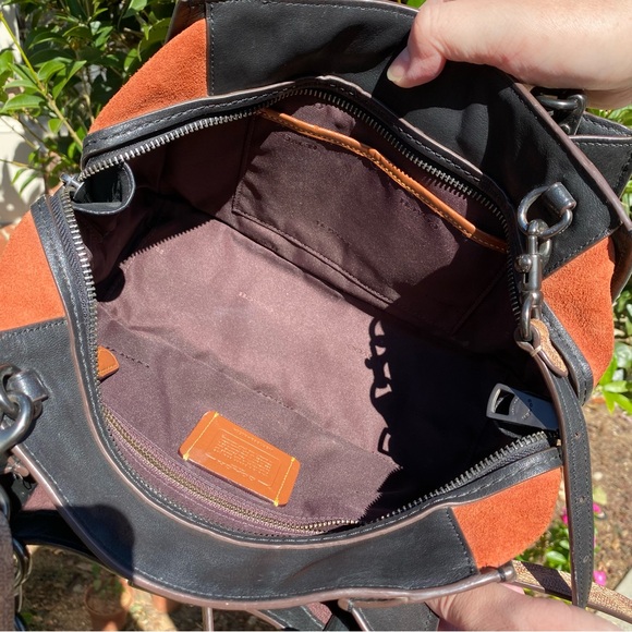 Coach Brown and Orange Striped Shoulder Bag - Picture 8 of 15